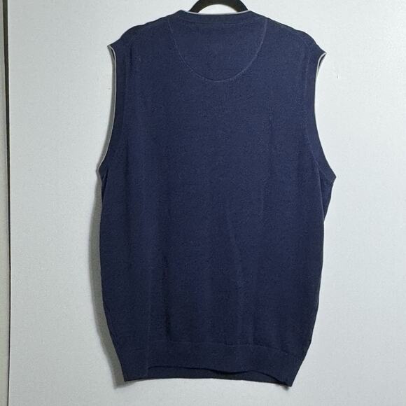 Cypress Links Golf Sweater Vest XLT Navy Blue Cotton Cable Knit V-Neck Pullover - Picture 3 of 7